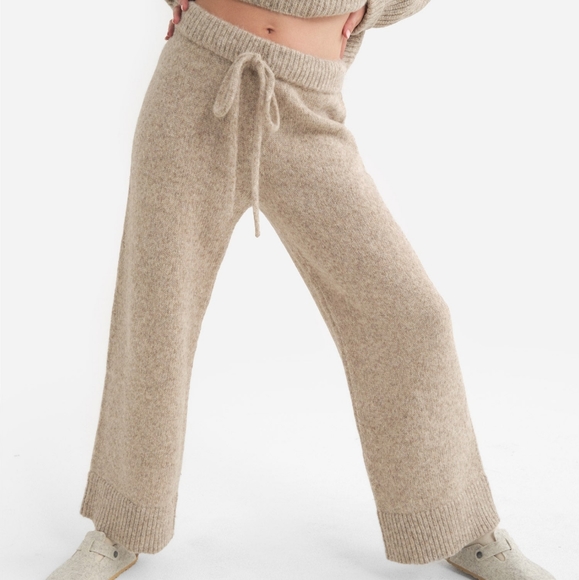 NWT Mate the Label Alpaca Sweater Pant, Oat, Size M - Picture 1 of 3